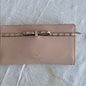 Kate Spade Blush Pink Studded Bow Wallet